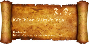 Köhler Viktória névjegykártya